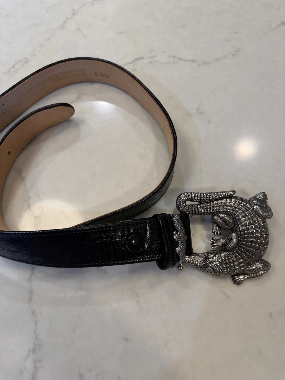 Authentic * Barry Kieselstein Cord * Vintage * Sterling Alligator Buckle